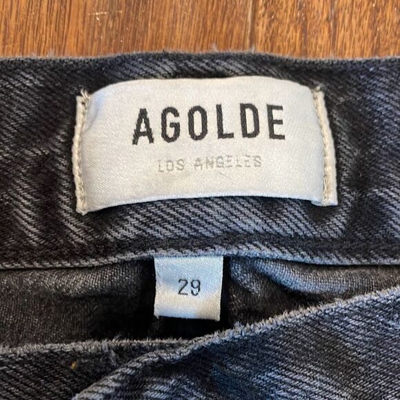 AGolde tapered leg high rise black jeans size 29 - Picture 7 of 13